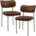 Ver imagem 1 de Kit 02 Cadeiras para Sala de Jantar Melina Base Arena L02 Couríssimo Marrom - Lyam Decor