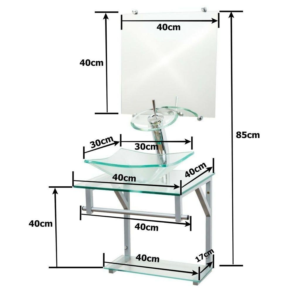 Gabinete De Vidro 40 Cm Marrom Cr30cm e Sifão - 5
