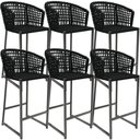 Ver imagem 1 de Kit 06 Banqueta Para Área Gourmet Cozinha Varanda Corda Náutica Porto D04 Preto - Lyam Decor