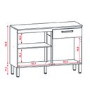 Ver imagem 4 de Balcão de Cozinha 3 Portas e 1 Gavetas com Tampo 1,20m Versalhes