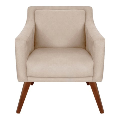 Poltrona Decorativa Gabriela Linho Bege - Dominic Decor