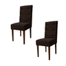 Kit 2 Cadeiras Sala de Jantar Estofadas Eloísa Veludo Marrom (liz Maria) - 1