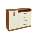 Ver imagem 2 de Cômoda 4 Gavetas 2 Portas:canela/off-white