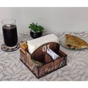 Ver imagem 3 de 10 Porta Guardanapos Sachê de Mesa Mdf Restaurante 1 Ao 10 Zanline Marrom