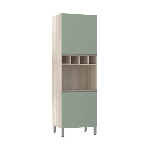 Paneleiro com Nicho de Microondas Luciane 70cm 4 Portas e 1 Nicho Luci
