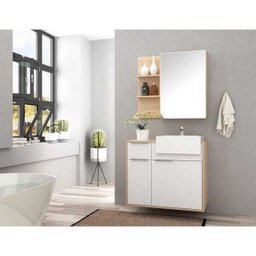 Conjunto para Banheiro com Tulha 80 Cm Faia Lilies Móveis - 1