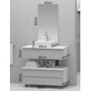 Ver imagem 2 de Conjunto de Gabinete Banheiro Creta 80cm com Cuba e Espelho