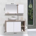 Ver imagem 2 de Conjunto de Gabinete Banheiro Virtus 80cm com Cuba e Espelheira