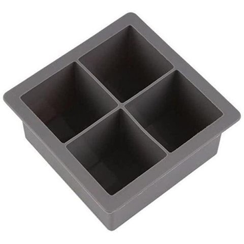 Forma de Gelo 4 Cubos Grandes Silicone Bebidas Whisky