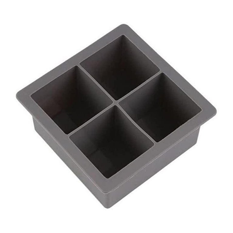 Forma de Gelo 4 Cubos Grandes Silicone Bebidas Whisky