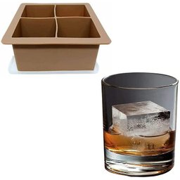 Forma de Gelo 4 Cubos Grandes Silicone Bebidas Whisky - 2