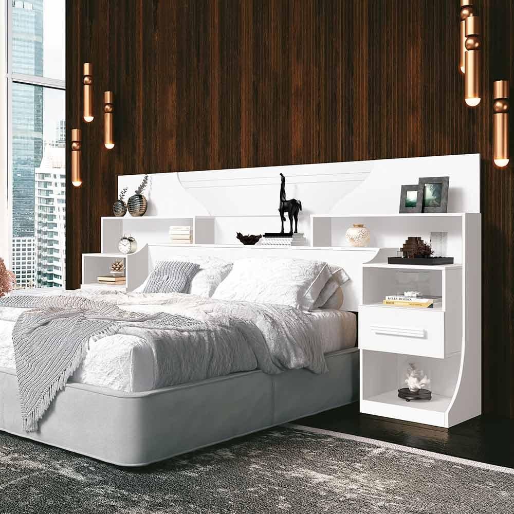 Cabeceira Queen Size F nix Branco F nix MadeiraMadeira