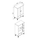 Ver imagem 3 de Armário Cristaleira Retrô 2 Portas Off White Lilies Móveis