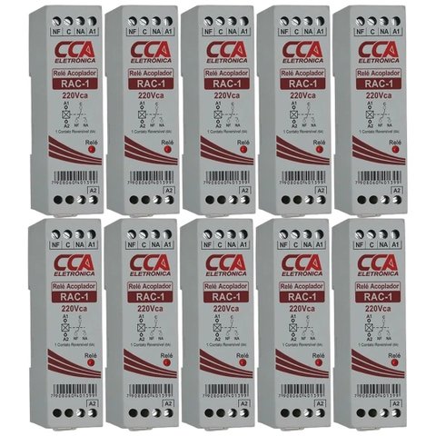 Kit 10 Rele Acoplador 220vca 1 Contato Reversivel Sibratec