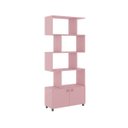 Ver imagem 1 de Estante Decorativa 2 Portas 4 Nichos Rosa Lilies Móveis