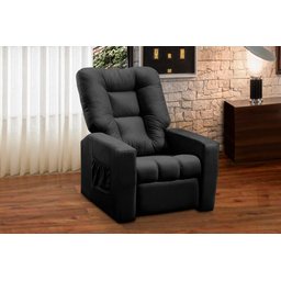Poltrona do Papai Reclinável Itália Suede Preto Adonai Estofados - 1