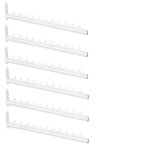 6 Araras 40cm Rt Inclinadas Acabamento Moderno Organizadores Cabides Closets Lojas