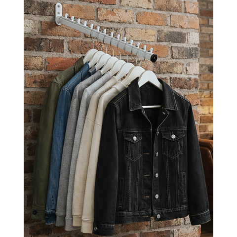 6 Araras 40cm Rt Inclinadas Acabamento Moderno Organizadores Cabides Closets Lojas