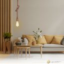 Ver imagem 2 de Pendente Corda de 1m Cru Sisal Natural Rústico Bivolt 1xe27
