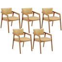 Ver imagem 1 de Kit 05 Cadeiras para Sala de Jantar Estar Living Giorgia L02 Couríssimo Casco Fendi - Lyam Decor