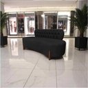 Ver mais imagens de Sofá 3 Lugares Orgânico Curvo Tókio 180cm Couro Preto