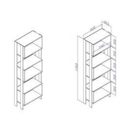 Estante Retrô 3 Nichos Branco e Rústico Lilies Móveis - 2