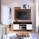 Ver imagem 2 de Conjunto Bancada Simpson com Painel Harris Natura Real/ Off White para TV 55 Polegadas