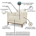 Ver imagem 4 de Kit Poltrona e Sofá 2 Lugares 1,90m Natural Pés Castanho