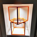 Ver imagem 3 de 2 Cubos Decorativos - Quadrado Geométrico, Decoração Sala, Escritório - Toque 3d - Cor: Laranja