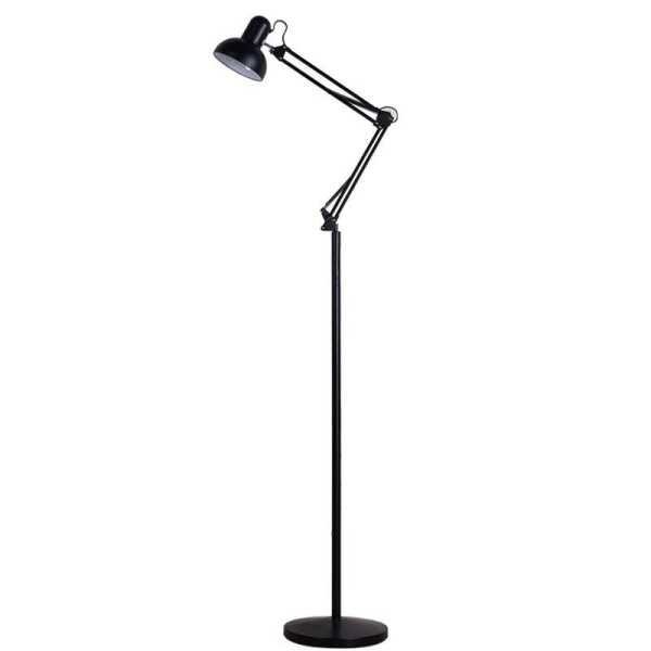 Luminária Abajur pedestal Articulada Chão Metal Preto Lustre Coluna 1,90m