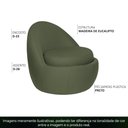 Ver imagem 4 de Poltrona Decorativa Orgânica Kaira Base Fixa Linho Verde - Nexta Casa