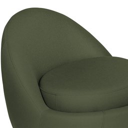 Poltrona Decorativa Orgânica Kaira Base Fixa Linho Verde - Nexta Casa - 8