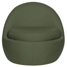 Poltrona Decorativa Orgânica Kaira Base Fixa Linho Verde - Nexta Casa - 6