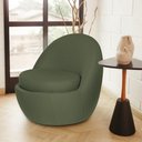 Ver imagem 2 de Poltrona Decorativa Orgânica Kaira Base Fixa Linho Verde - Nexta Casa