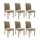 Ver imagem 1 de Kit 6 Cadeiras para Sala de Jantar Estofadas Juliana Marrom/Joli