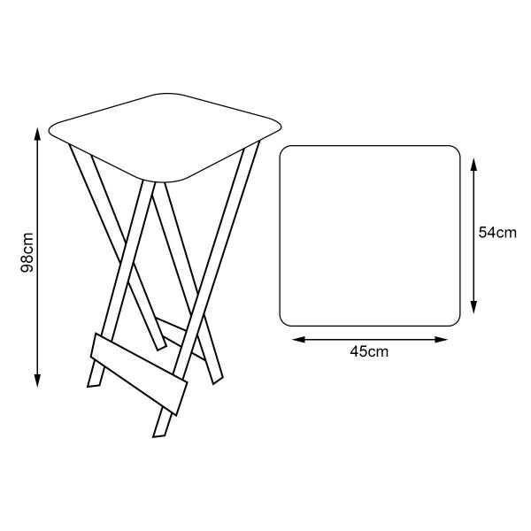 Jogo De Mesa E Banquetas Bistro Dobravel Para Bar E Restaurante - Preto - 6