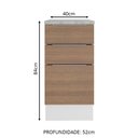 Ver imagem 4 de Balcão Stella 3 Gavetas Branco Rustic Madesa