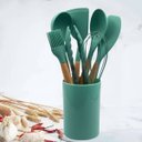 Ver imagem 5 de Conjunto de Utensílios de Cozinha de Silicone - 8 Peças Cor:verde Escuro