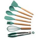 Ver imagem 4 de Conjunto de Utensílios de Cozinha de Silicone - 8 Peças Cor:verde Escuro