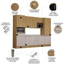 Ver imagem 3 de Armário Cozinha 6 Peças Cp01 e Tampo Mirella Freijó/cinammon L01 - Mpozenato