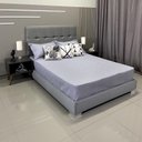 Ver imagem 1 de Cama King Clássica Almofadada Berlim Linho Cinza Rbl com Cabeceira 1,95 X 2,05
