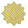 10 Guardanapos Xadrez Amarelo e branco - 1