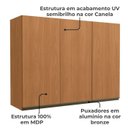 Ver imagem 3 de Armario Aereo 3 Portas 120 Cm Mdp Maxxi G766 Canela Kappesberg
