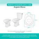 Ver imagem 3 de Assento Sanitário Tampa de Vaso Branco Mdf Laqueado Aspen para Bacia Deca