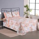 Ver imagem 5 de Jogo Cama Lençol Encanto Queen Estampado Percal 180 Fios C/ Ponto Palito 4 Peças - Floral - Salmã