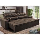 Ver imagem 1 de Sofá Retrátil e Reclinável 2,52m Luxos Cama Inbox Velusoft Café