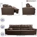 Ver imagem 3 de Sofá Retrátil e Reclinável 2,52m Luxos Cama Inbox Velusoft Café