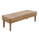 Ver imagem 1 de Recamier Decorativo 140cm Kors Suede Pés de Madeira Bege - Gran Belo