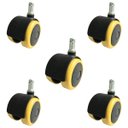 Ver imagem 1 de Kit C/05 Rodizio Semi Silicone Pu 55mm Amarelo/pr