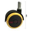 Ver imagem 2 de Kit C/05 Rodizio Semi Silicone Pu 55mm Amarelo/pr